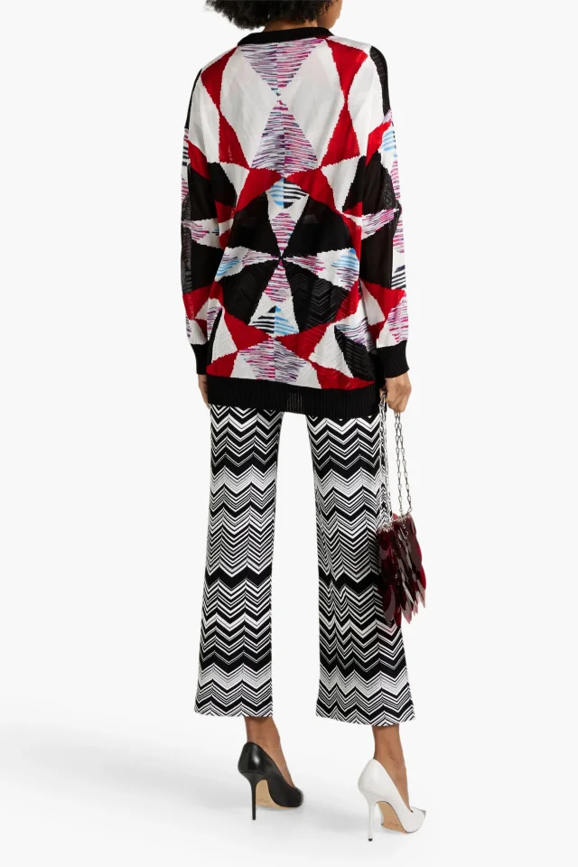 Missoni Crochet-Knit Button-Down Cardigan in Red, photo 3 of 4 from THE OUTNET