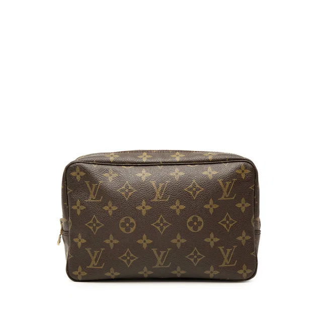 Brown Louis Vuitton Monogram Trousse Toilette 23 Clutch Bag in Brown Coated canvas from Designer Revival
