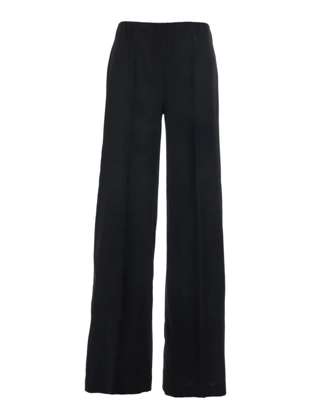 Black Women's Pants with Elastic Waistband in Black, image 1 of 1 from Gaudenzi Boutique