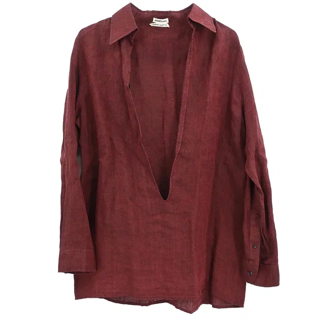 Hermès Shirt Blouse Bordeaux #36 in Burgundy from AMORE Vintage Tokyo