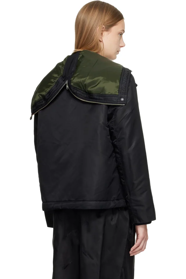 HommeGirls Black Nylon Bomber Jacket, photo 3 of 4 from SSENSE