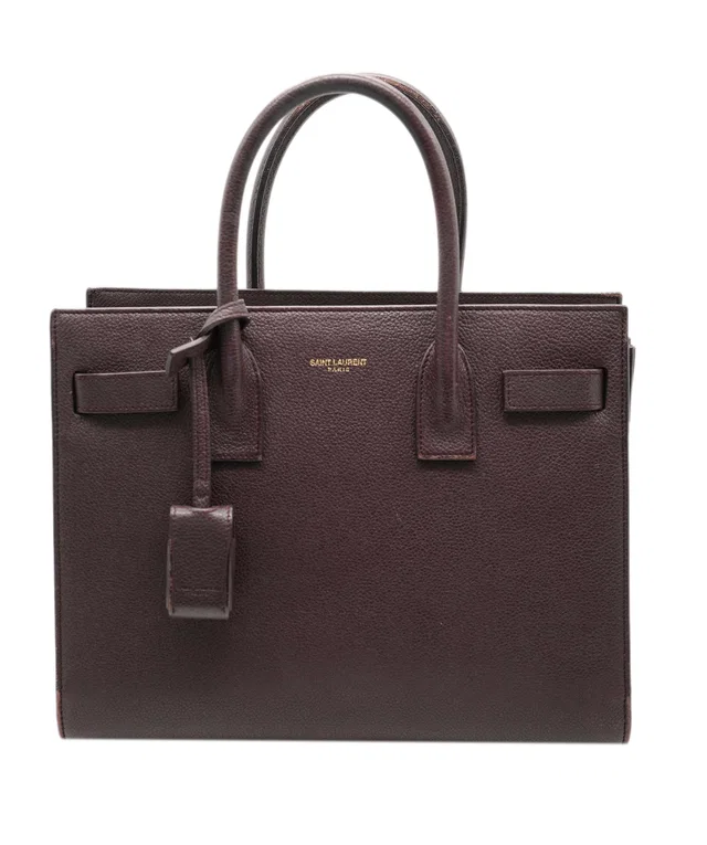 Saint Laurent Sac De Jour Small Burgundy in Burgundy Leather from Luxury Promise