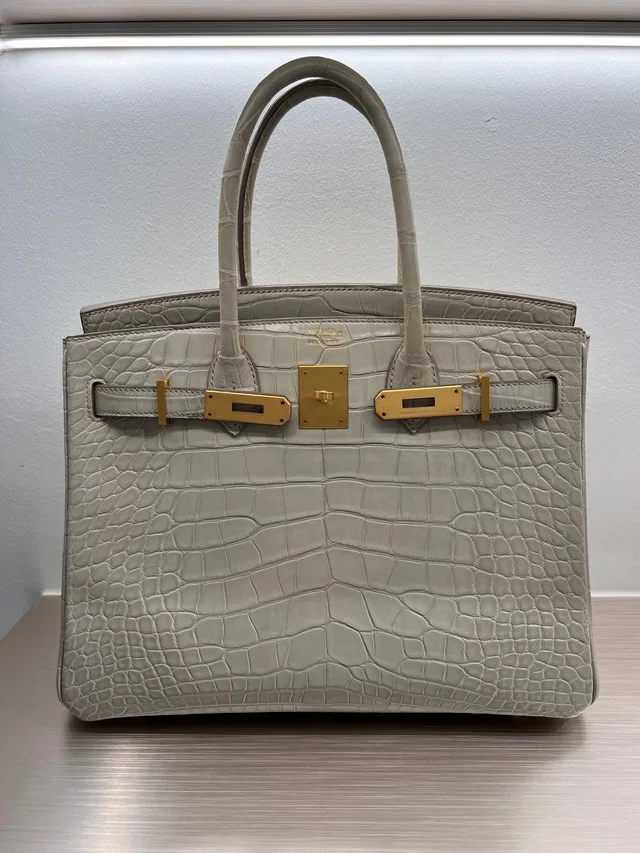 Hermès Birkin 30 HSS Beton/Saphire Alligator BGHW #A (2018) in Crocodile from Luxury Promise