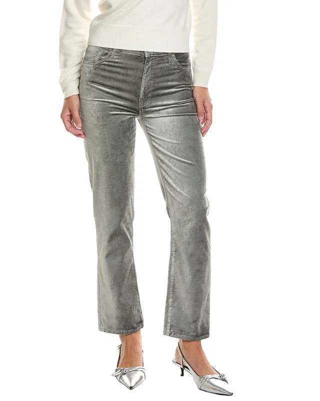 FRAME Denim Oyster Velvet Le Sleek Straight Velveteen Jean, image 1 of 1 from Rue La La