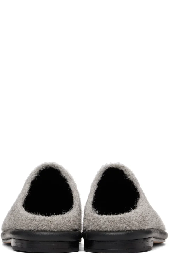 Lauren Manoogian SSENSE Exclusive Gray Brushed Mule Loafers, photo 2 of 2 from SSENSE