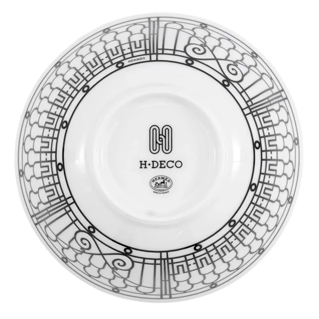 Hermès H Deco Bowls (Set of 2) White/BlackP037084P Porcelain Size 12.5 cm in White from GALLERY RARE, photo 6 of 10