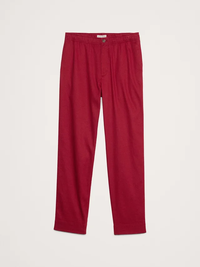 Banana Republic Italian Linen-Cotton Pull-On Pant in Deep Red, photo 4 of 4 from Banana Republic (US)