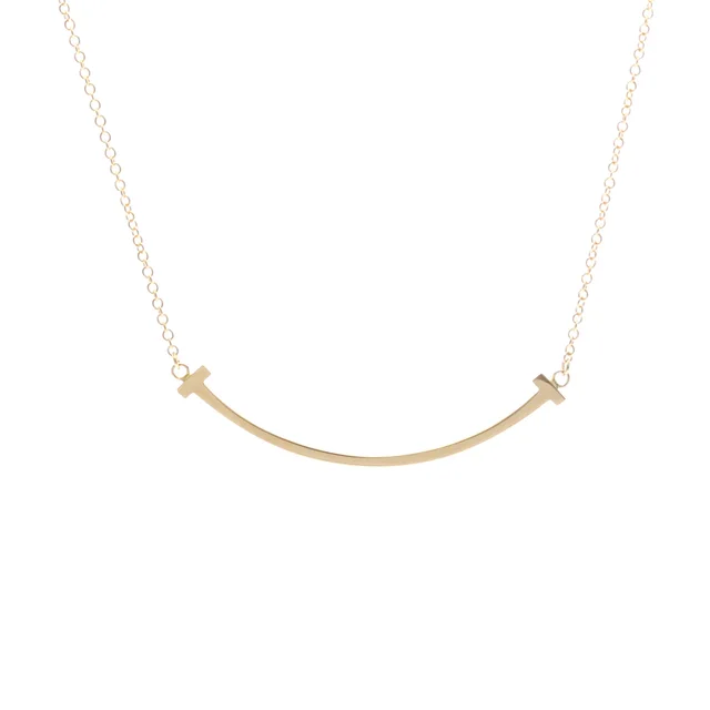 Tiffany & Co. T Smile Small Size Necklace 18K Pink Gold Polished in Pink gold Pink gold (18K) from Elady