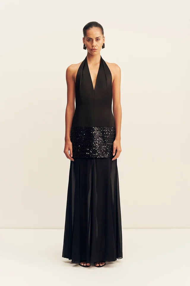 Shona Joy BIANCA HALTER PLUNGED MAXI DRESS - BLACK from Shona Joy, photo 1 of 1