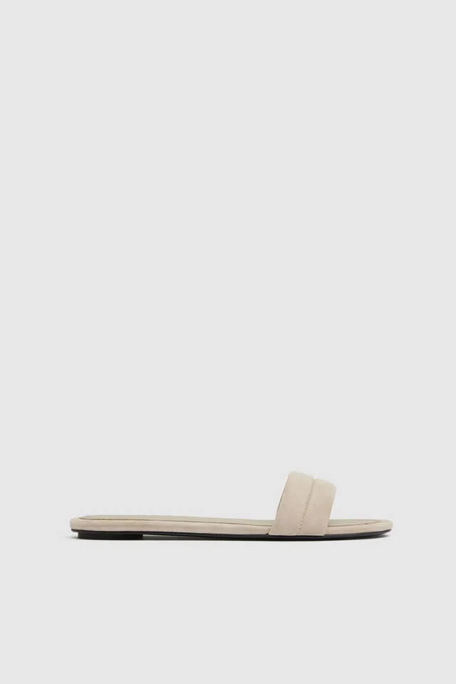 St Agni Suede Stitch Detail Slide - Rock from St. Agni, photo 1 of 1
