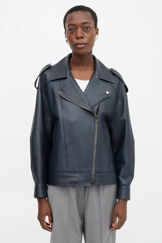 Brunello Cucinelli Leather Biker Jacket in Leather from VSP Consignment