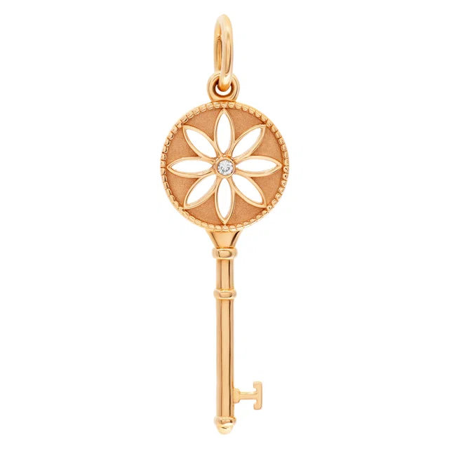 Tiffany & Co. Daisy Key charm in Pink Rose Gold from Gray And Sons