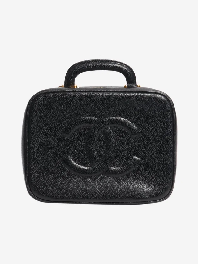 Chanel Black vintage 1996 caviar Vanity bag in Black Caviar leather from Sign of the Times