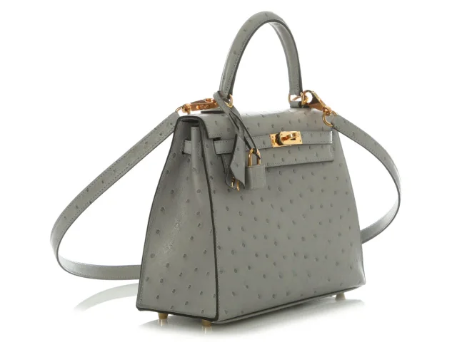 Hermès Bleu Glacier Ostrich Kelly 25 in Blue Ostrich from Ann's Fabulous Finds, photo 6 of 12
