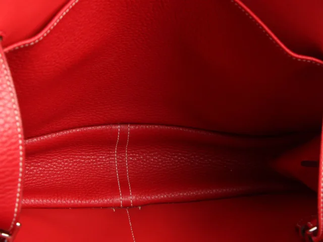 Hermès Clémence Halzan 31 in Red Clemence leather from Ann's Fabulous Finds, photo 9 of 10