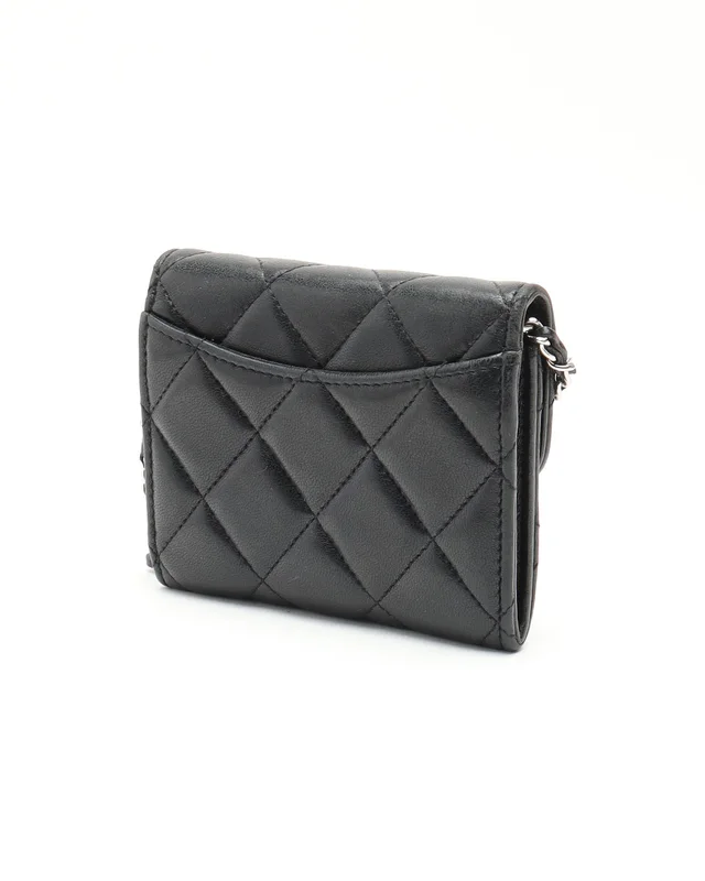 Chanel Quilted Flap Card Holder On Chain Bag in Leather from A Retro Tale, photo 3 of 7