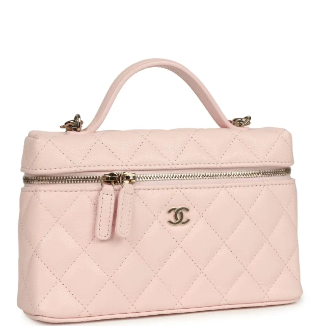 Chanel Top Handle Long Vanity Case in Pink Caviar leather from Madison Avenue Couture, photo 2 of 9