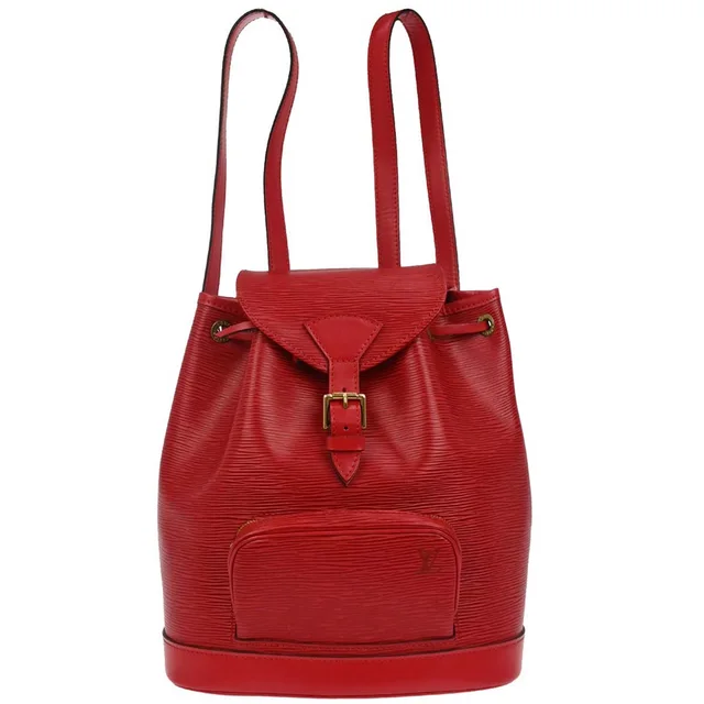 Louis Vuitton Red Epi Montsouris MM Monaco Limited Backpack in Red Leather from AMORE Vintage Tokyo