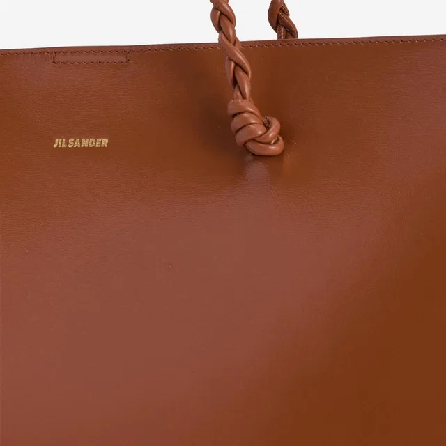 Jil Sander Hand-Knotted Leather Tote Bag — Brown in Brown Leather from HEWI