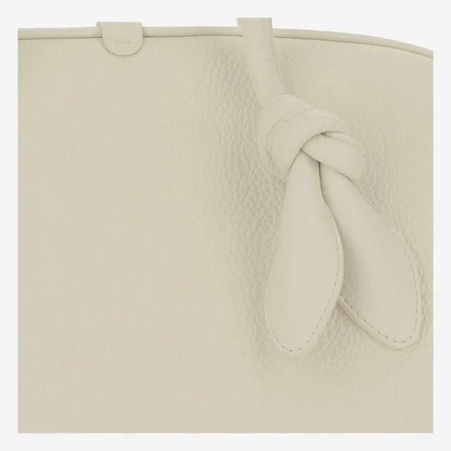 Jacquemus Bow-Handle Calfskin Shoulder Bag — White Leather in White Calfskin from HEWI