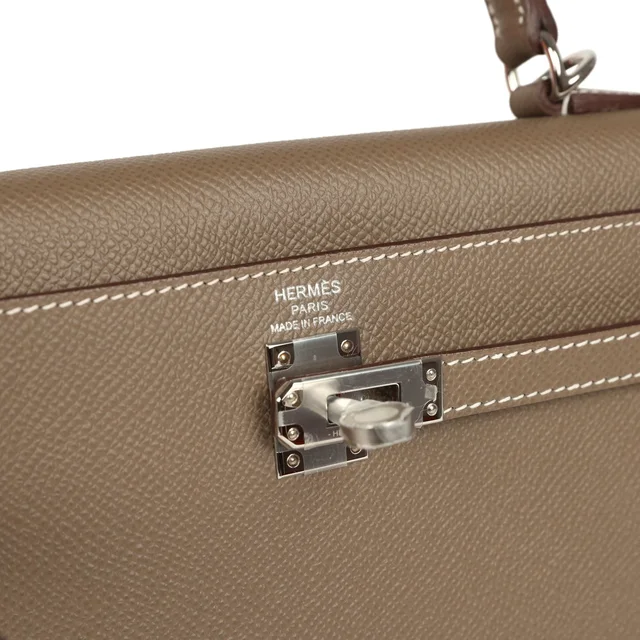 Hermès Kelly Sellier 25 Etoupe Epsom Palladium Hardware in Taupe Epsom leather from Madison Avenue Couture, photo 2 of 2