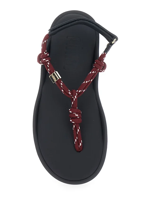 FLOWZE 'Flo' Bordeaux Sandals with Straps and Ankle Strap in Leather Blend Woman in 50% Rubber 20% Leather 15% Polyurethane 15% Polyester 10% Cellulose, photo 7 of 8 from Gaudenzi Boutique