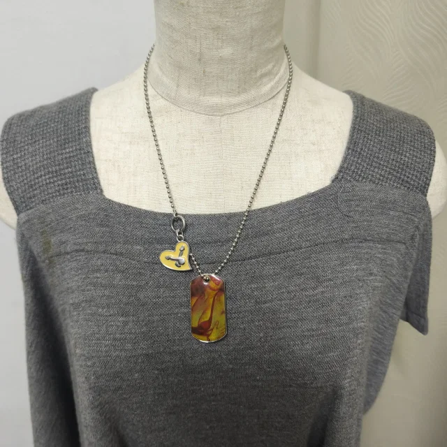 Vivienne Westwood Dog Tag Heart Orb Necklace in white from Grailed