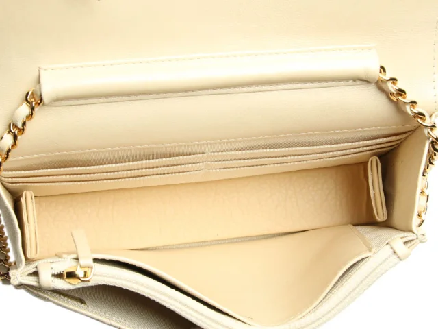 Chanel Beige Quilted Lambskin Wallet on Chain WOC in Beige Lambskin from Ann's Fabulous Finds, photo 9 of 10