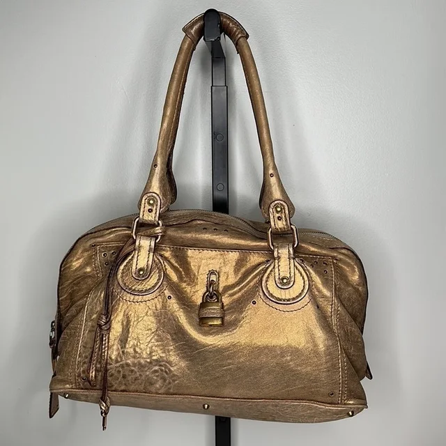 Chloé Chlo Paddington Large Bowler In Metallic Gold The Must-Have Bag Of The Season! in brown|neutral|gold Leather from Poshmark