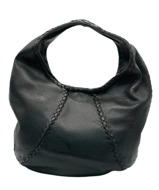Bottega Veneta INTRECCIATO Hobo Shoulder Bag Leather Black 212741 Auth am5896 in Black Woven leather from Luxury Promise