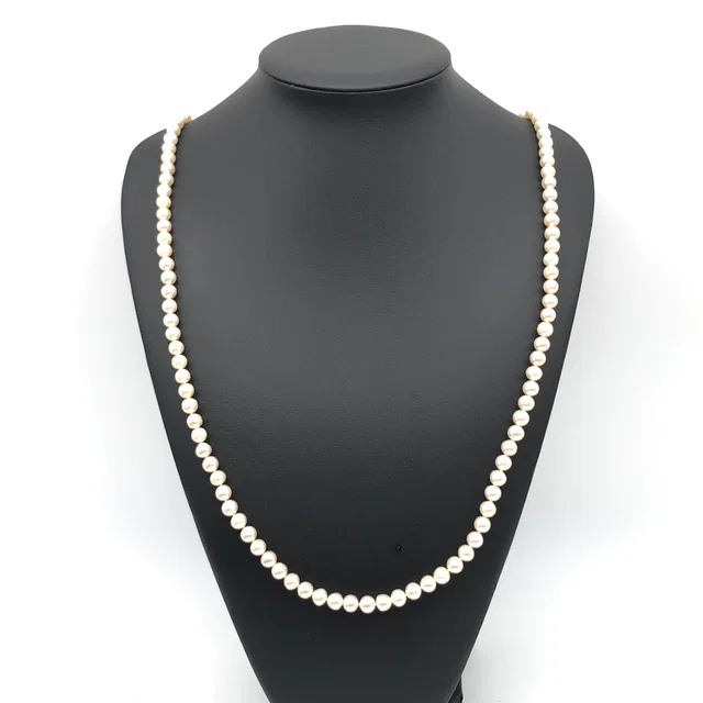 Tasaki Pearl Strand Necklace, Silver, 62g, 32inch in Silver from Luxury Promise