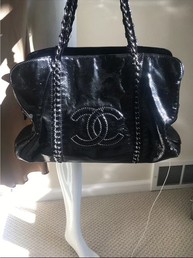 Chanel Luxe Ligne Tote Bag in black Patent leather from Poshmark