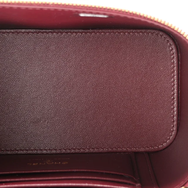 Chanel Crocodile Embossed Crococo Small Top Handle Vanity Case in Burgundy Calfskin from FASHIONPHILE, photo 5 of 11