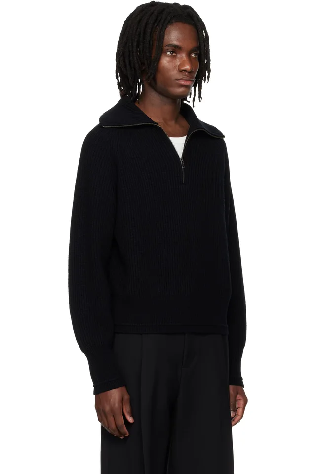 Entire Studios Black Blimp Quarter Zip Sweater, photo 2 of 4 from SSENSE
