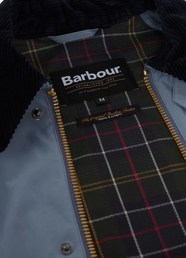 BARBOUR Spey oversized casual jacket in Blue Outer: 45% cotton,38% polyester,17% polyamide, buggy lining: 100% polyester, collar: 100% cotton, photo 6 of 6 from 24S (US)
