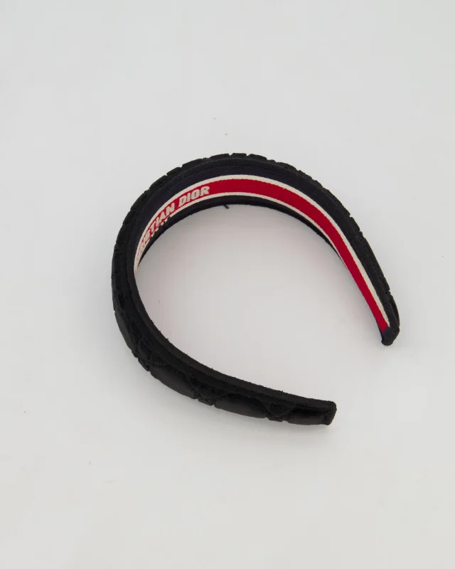 Dior Black Velvet Cannage Headband Size O/S in Black Velvet from Sellier, photo 2 of 9