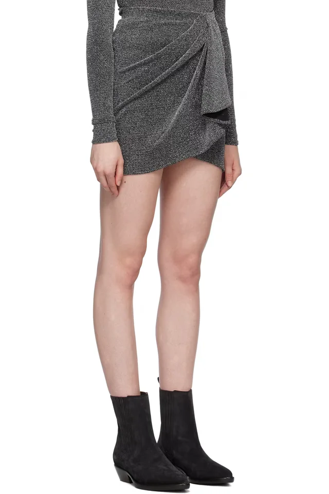Isabel Marant Etoile Silver Bergen Miniskirt, photo 2 of 4 from SSENSE