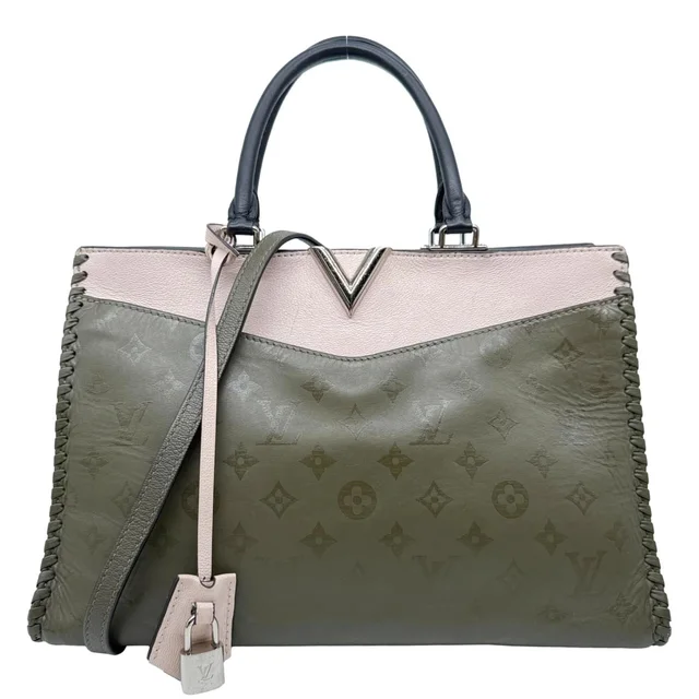 Louis Vuitton Very Zipped Monogram Leather Tote Shoulder Bag Green in Green Leather from Dallas Designer Handbags