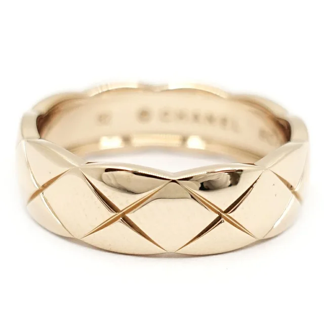 Chanel 18k Pink Gold Coco Crush Ring Medium Model Beige in Beige from The Reluxe