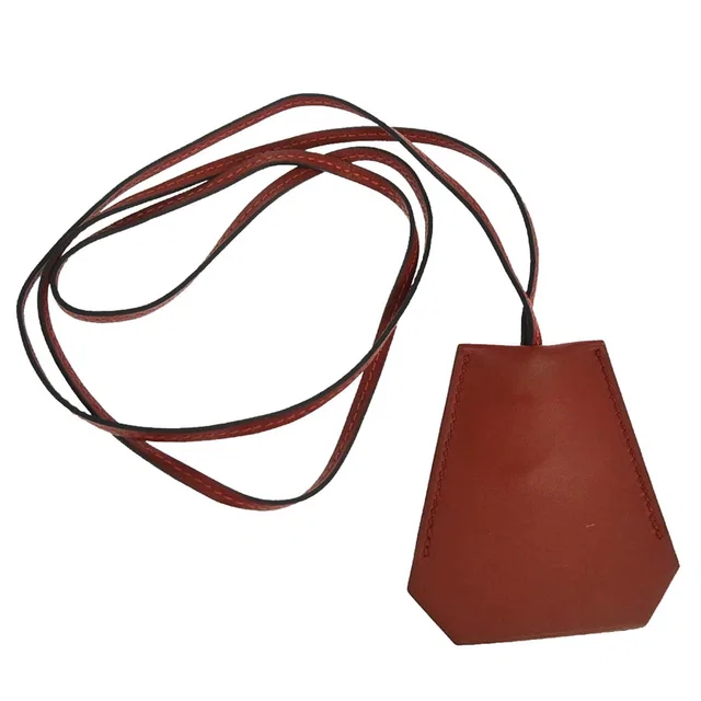 Hermès Rouge H Chamonix Clochette Necklace Pendant in Burgundy from AMORE Vintage Tokyo