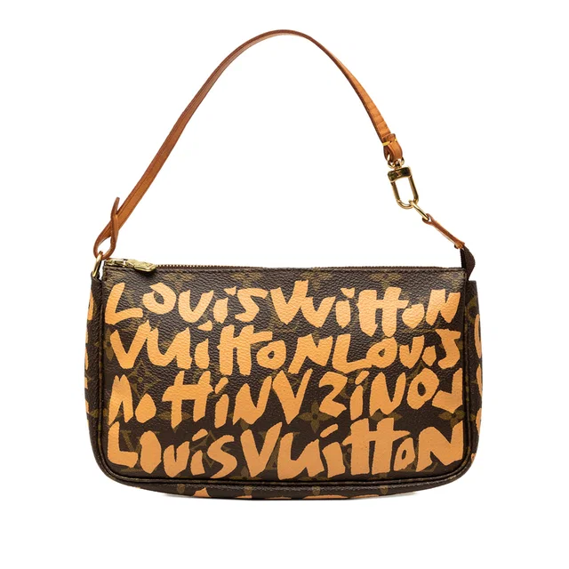 Brown Louis Vuitton Stephen Sprouse Monogram Graffiti Pochette Accessoires Shoulder Bag in Brown Coated canvas from Designer Revival