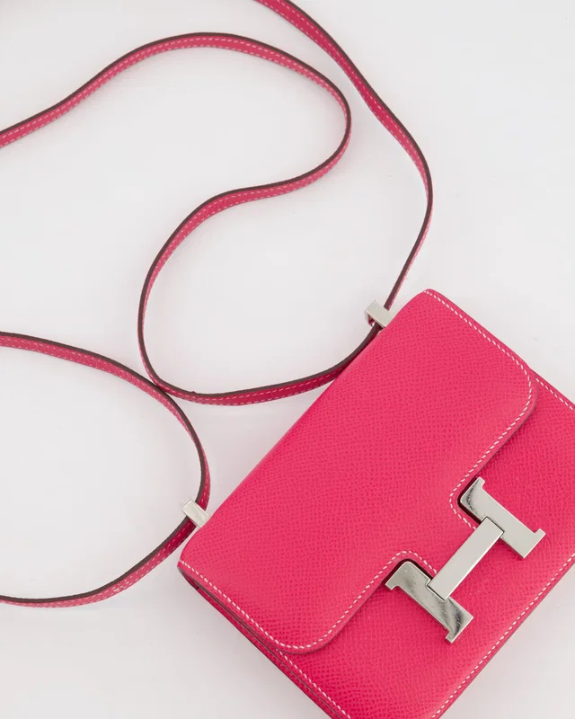 HOT* Hermès Constance II Micro Bag in Pink Epsom leather from Sellier