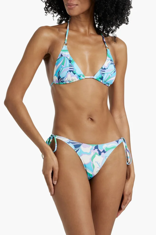Melissa Odabash Key West Printed Bikini Briefs in Light blue, photo 2 of 4 from THE OUTNET