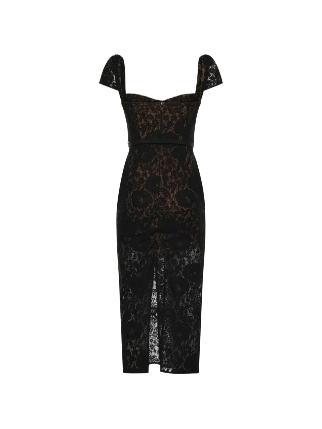 Self-Portrait lace button midi dress, photo 2 of 2 from FARFETCH