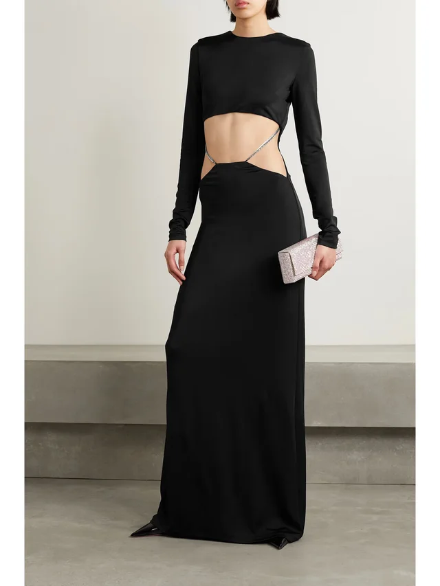 ET OCHS Luisa cutout crystal-embellished glossed-jersey gown in Black, photo 2 of 2 from NET-A-PORTER (Canada)