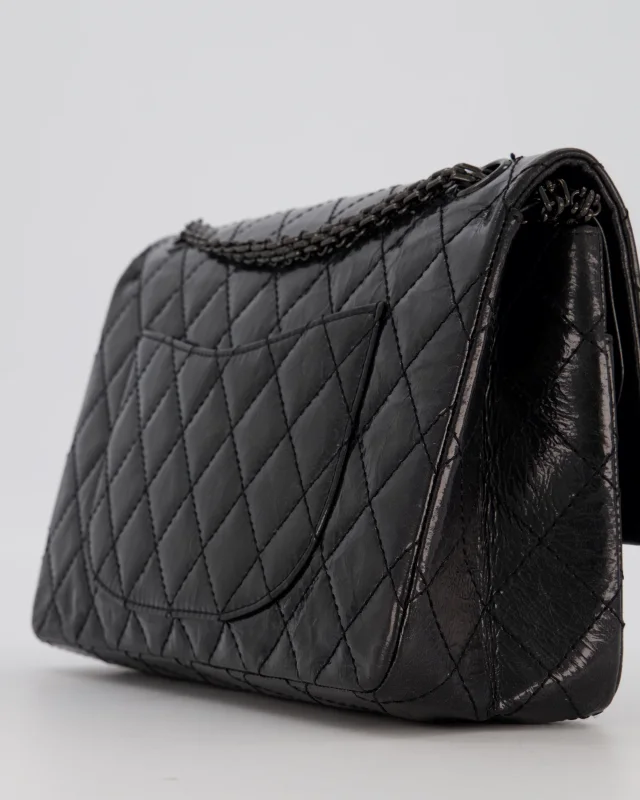 Chanel Black Reissue 226 Medium Double Flap Bag in Patent Leather with So Black Hardware in Black Patent leather from Sellier, photo 12 of 19