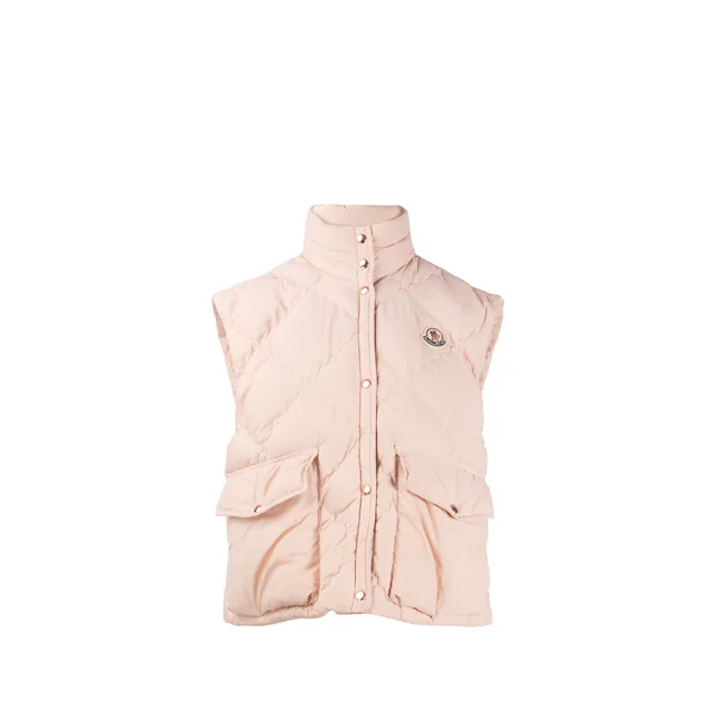 Moncler size 0 Biois Gilet Quilted down vest light nude/pink from EMIER