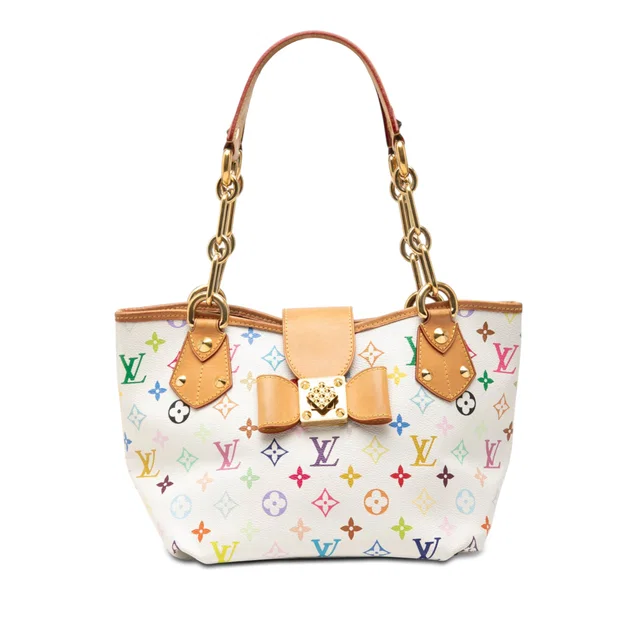 White Louis Vuitton Monogram Multicolore Annie MM Tote Bag in White Canvas from Designer Revival