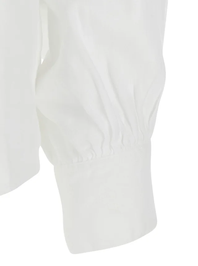 SOSUE 'Antonia' White shirt with classic collar in linen for women in White, photo 5 of 6 from Gaudenzi Boutique