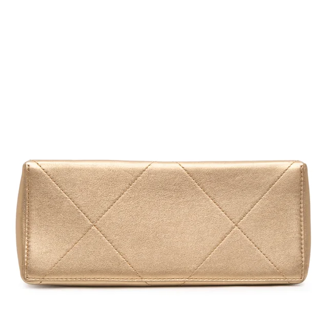 Gold Chanel Small Calfskin Kiss Lock Frame Bag in Gold Calfskin from Designer Revival, photo 2 of 2